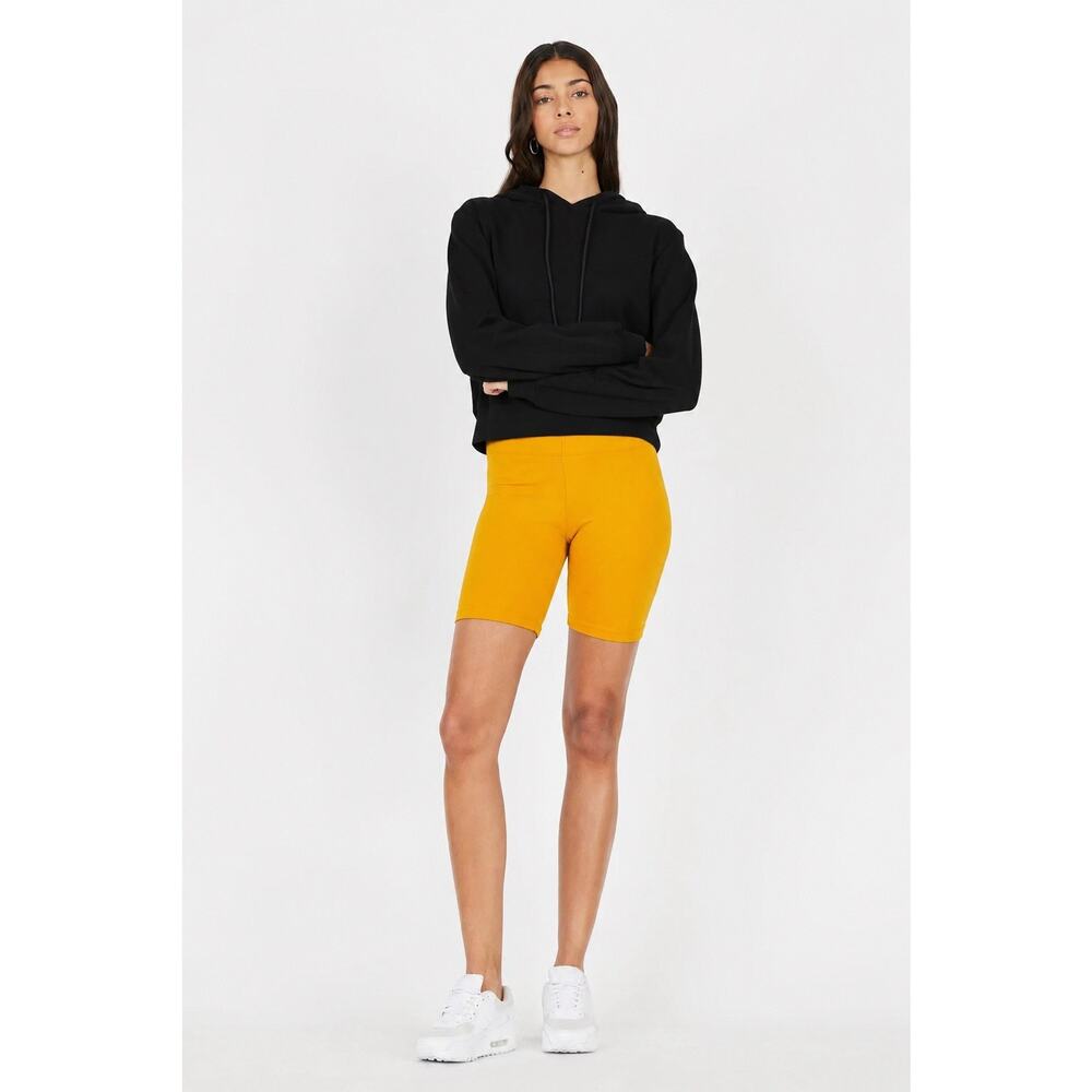 Cotton Citizen Siena Biker Short Yellow Made in USA NEW Womens Small
